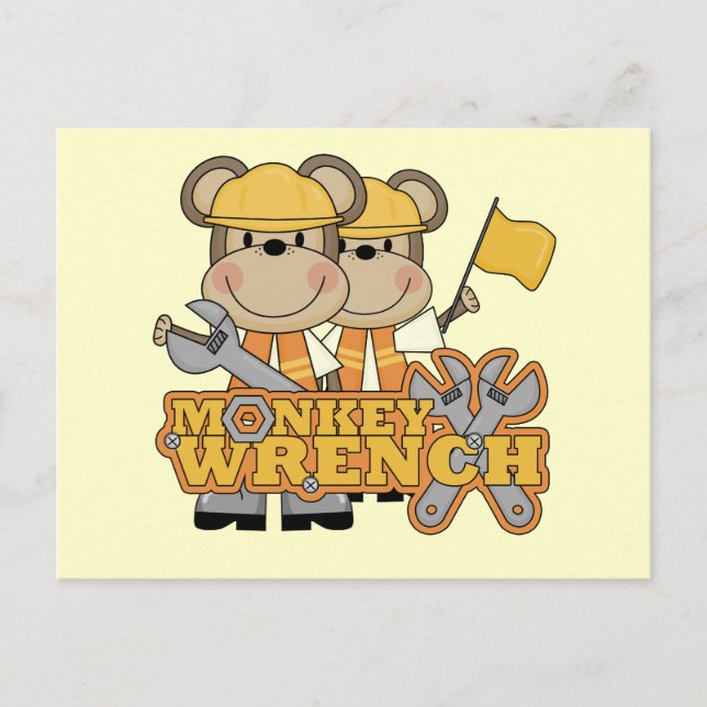 Monkey Wrench T - Shirt und Geschenke Postkarte (Vorderseite)