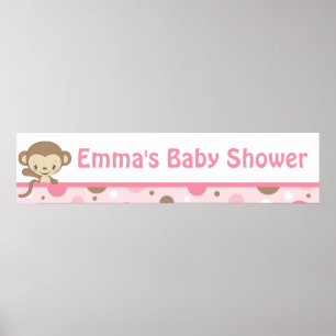 Monkey Zoo Baby Shower Banner Poster