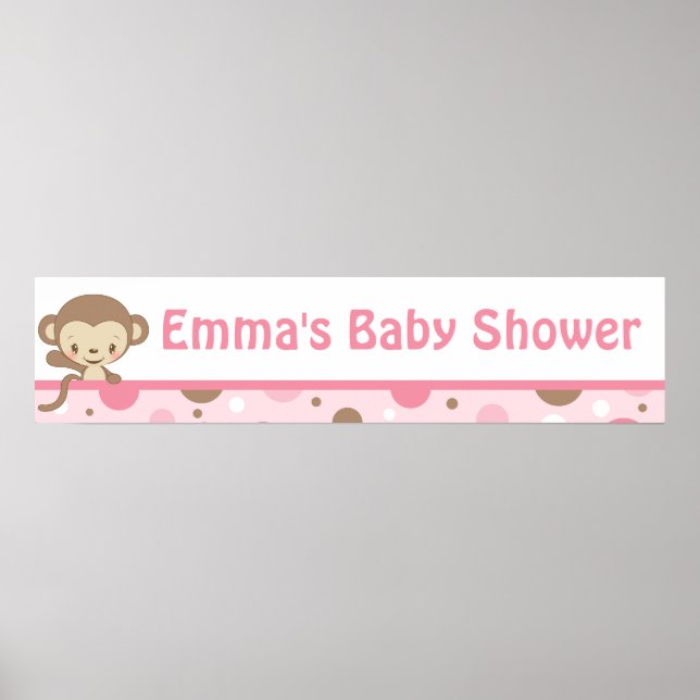 Monkey Zoo Baby Shower Banner Poster (Vorne)