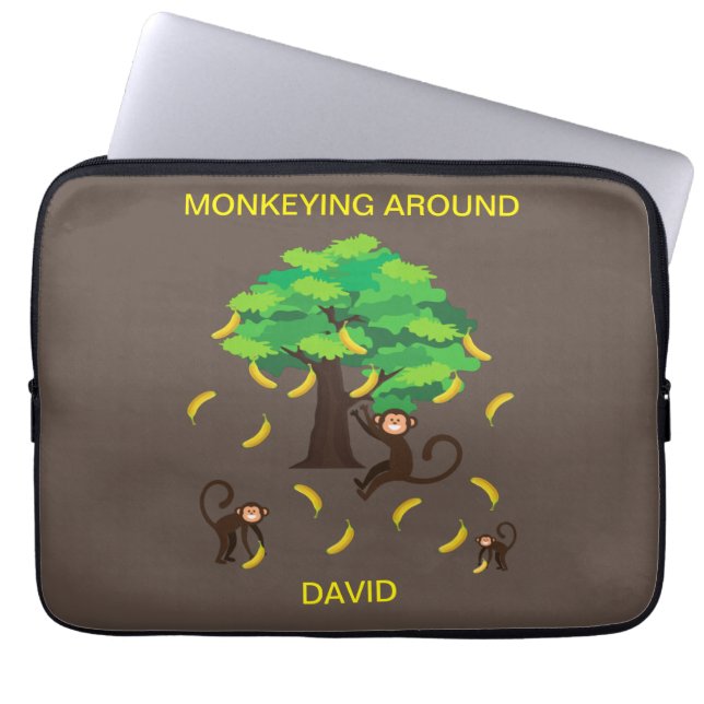 "Monkeying Around" Laptopschutzhülle (Vorderseite)