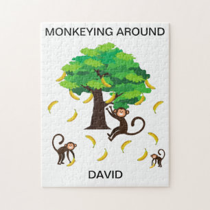 "Monkeying Around"-Puzzle für Kinder mit Namen. Puzzle