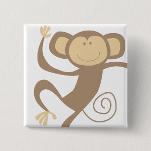Monkeying herum quadratischen Knopf Button