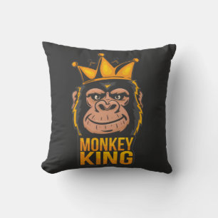 MonkeyKing Moderne Cool Typografie Name und Foto Kissen
