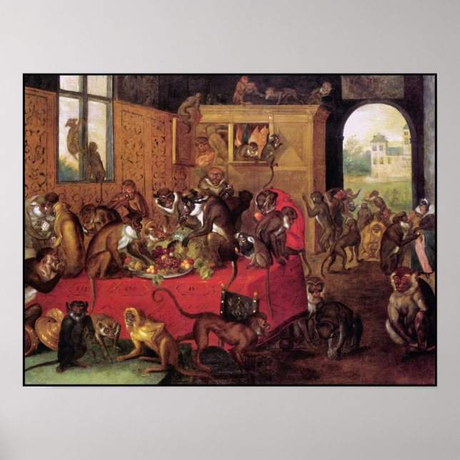 Monkey's Fest Poster/Print - Monkey Painting Poster (Vorne)