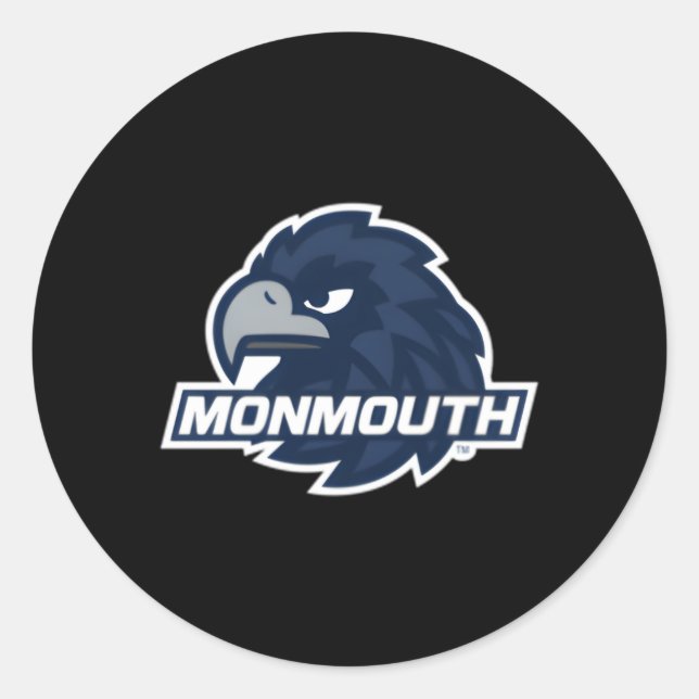 Monmouth Hawks Verlassen Brustsymbol Runder Aufkleber (Vorderseite)