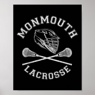 Monmouth Lacrosse Vintage abgenutzt Retro Lax Poster
