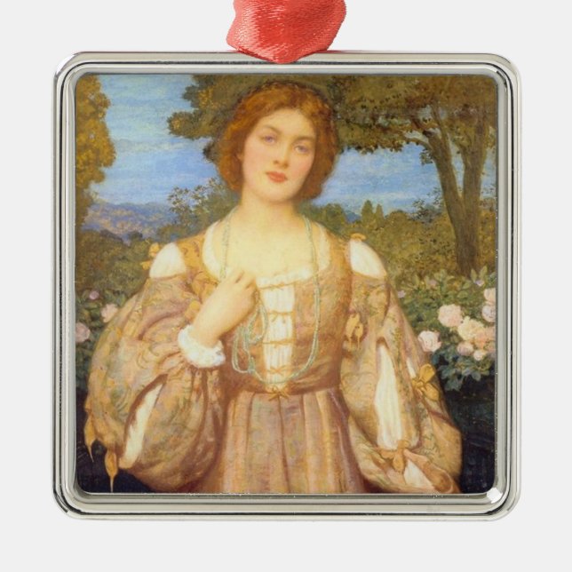 Monna Giovanna (von Edward Robert Hughes) Ornament Aus Metall (Vorne)