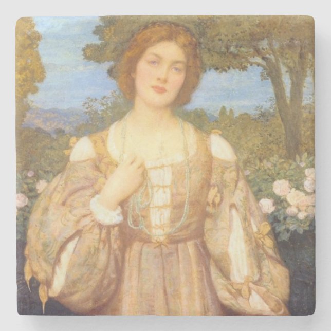 Monna Giovanna (von Edward Robert Hughes) Steinuntersetzer (Vorderseite)