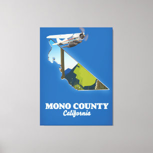 Mono County California Karte Leinwanddruck