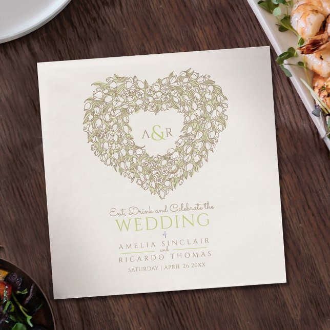 Mono-Gramm-Tulpenkrautfarbe zeichnend Serviette (Von Creator hochgeladen)