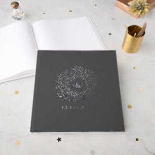 Mono-Hochzeit mit verdünnter Holzkohle Gästebuch