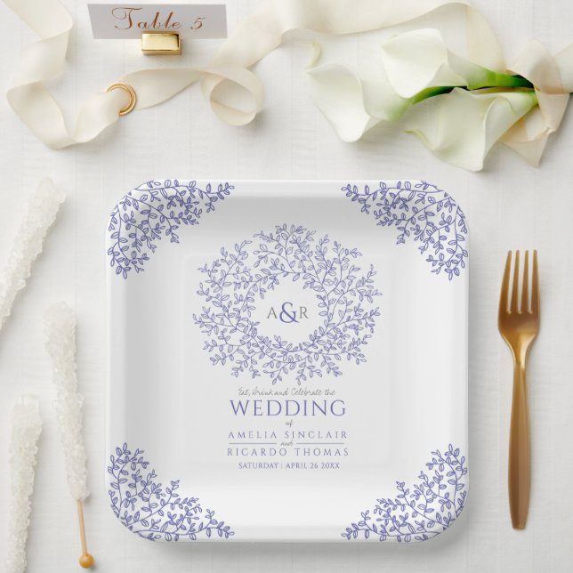 Mono-Hochzeit Pappteller (Hochzeit)