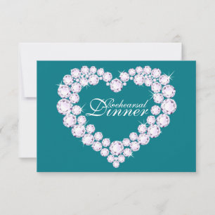 Mono Hochzeitsessen mit Diamantenherz laden zum Pr Einladung