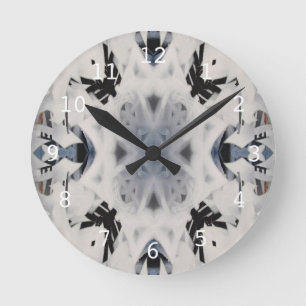 Mono kaleidoscope graffiti pattern runde wanduhr