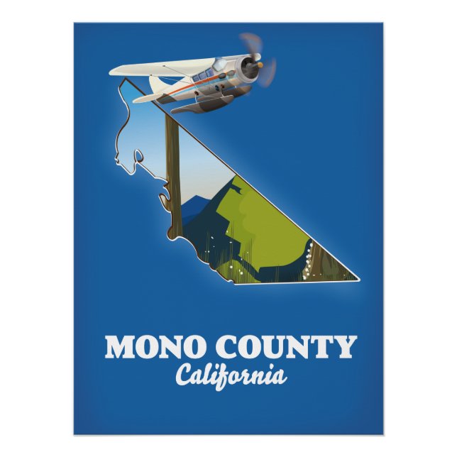 Mono Landkreis California Karte Poster (Vorderseite)