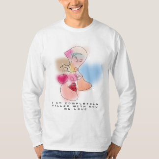 Mono-Line Valentinstag Geschenk für Liebhaber T-Shirt