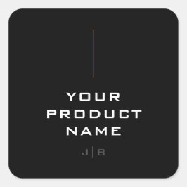 Mono-Logo für moderne Schwarz-weiße Produktnamen Quadratischer Aufkleber