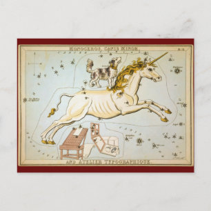 Monoceros, Canis Minor und Atelier Typografique Postkarte