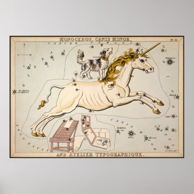 Monoceros Canis Minor und Atelier Typographique Poster (Vorne)