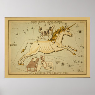 Monoceros - Vintage Sternenkartenbilder Poster