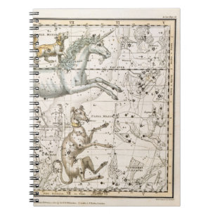 Monoceros, von "einem himmlischen Atlas", Kneipe. Notizblock