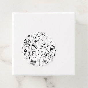 Monochrom der wild lebenden Blume Geschenkanhänger