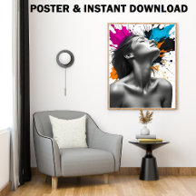 Monochrom-Frauenportrait mit Farbabstrich