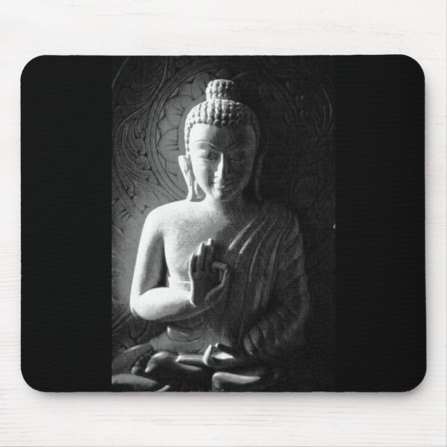 Monochrom geschnitzter Buddha Mousepad (Vorne)