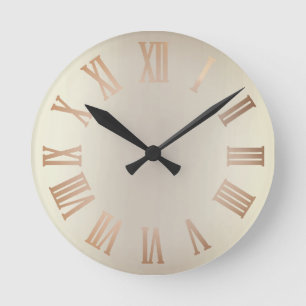 Monochrom Glitzer-BronzeSepia Ombre minimales Runde Wanduhr