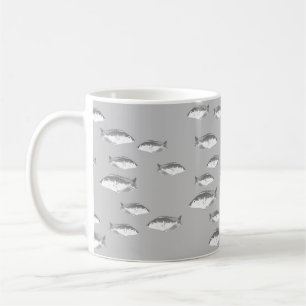 Monochrom-Graufisch Kaffeetasse