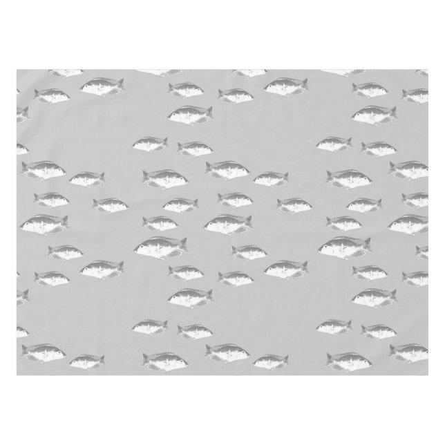 Monochrom-Graufisch Tischdecke (Vorderseite (Horizontal))
