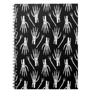 Monochrom-Knochen-Halloween-Muster Notizblock