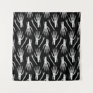 Monochrom-Knochen-Halloween-Muster Wandteppich