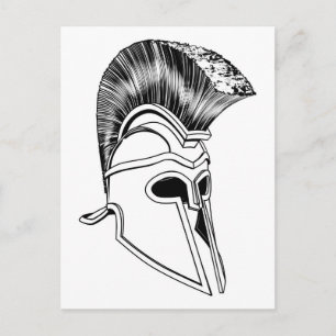 Monochrom Korinthischer Helm Postkarte