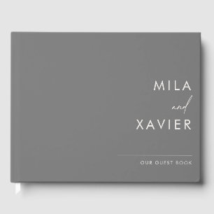 Monochrom Modernes Minimal Wedding Guestbook Gästebuch