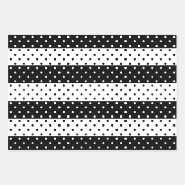 Monochrom Polka Dots Wrapping Paper Set Geschenkpapier Set