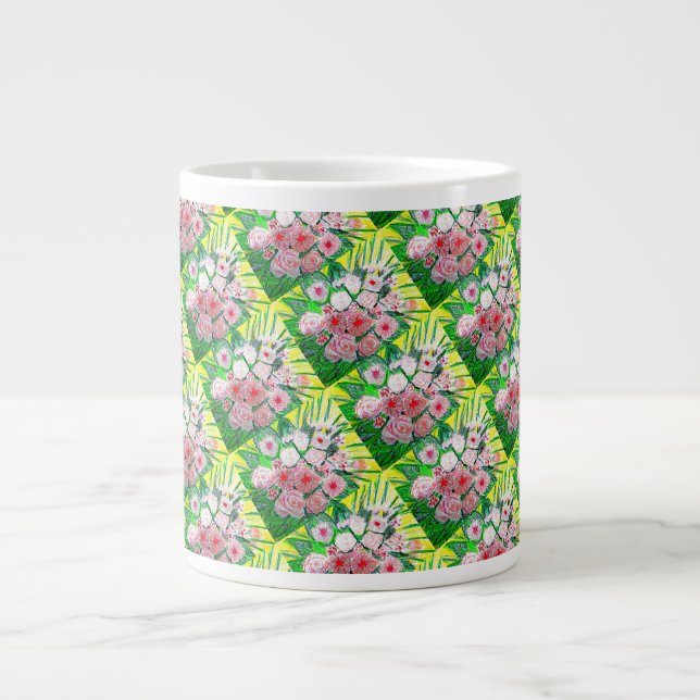 Monochrom, Rosen, Dianthus caryophyllus, Gerb Jumbo-Tasse (Vorderseite)