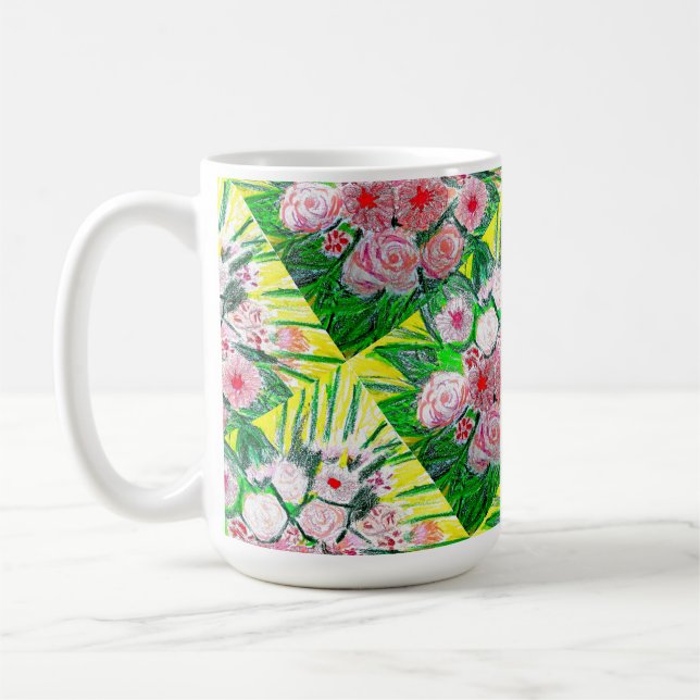 Monochrom, Rosen, Dianthus caryophyllus, Gerb Kaffeetasse (Links)