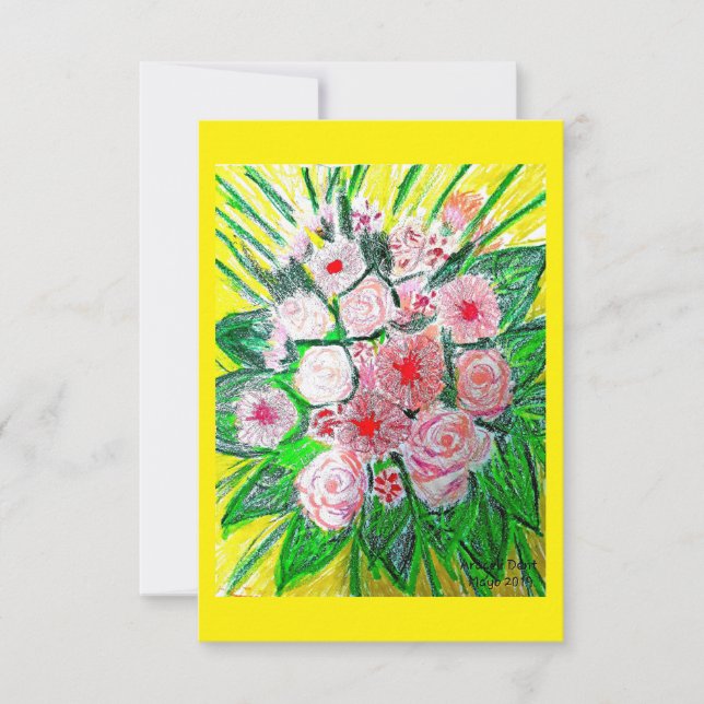 Monochrom, Rosen, Dianthus caryophyllus, Gerb Karte (Vorderseite)