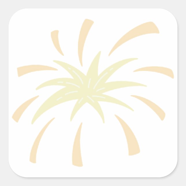 Monochromatic Doodle Burst Quadratischer Aufkleber (Vorderseite)