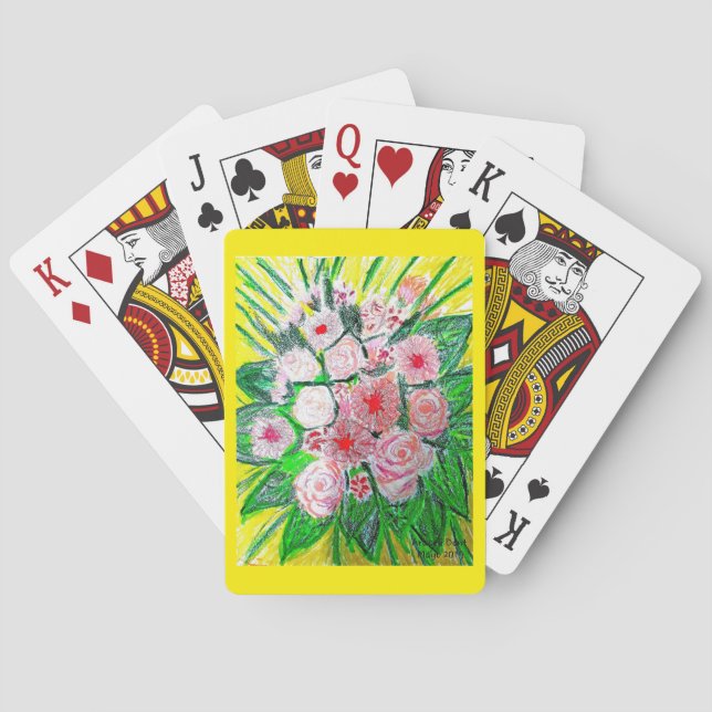 Monochromatic, Rosas, Dianthus caryophyllus,  Gerb Spielkarten (Rückseite)