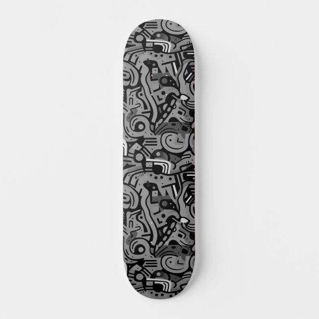 Monochromatisch Abstrakte Kunst in der Stadtstraße Skateboard (Vorderseite)