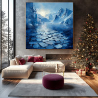 Monochromatische blaue Abstrakte arktische Landsch