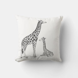  Monochromatische Giraffen-Quadratkissen – Elegant Kissen