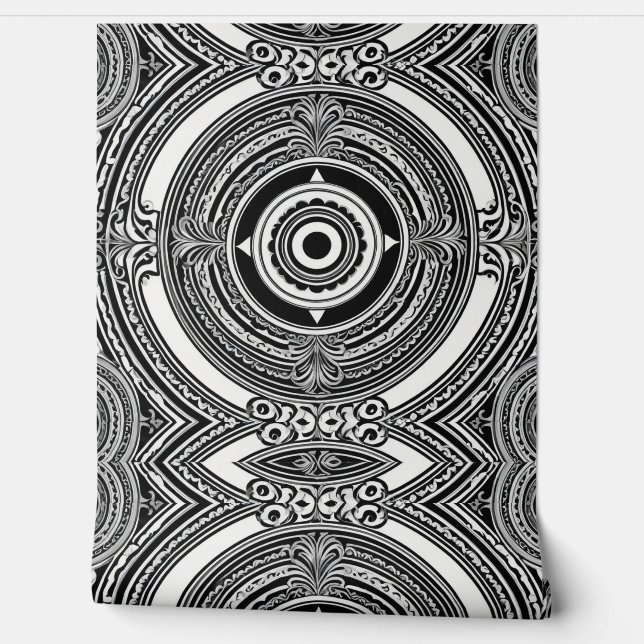 Monochromatische Medallions Tapete (Abrollen)