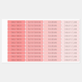 Monochromatische pfirsichfarbene, wasserdichte Nam Etiketten