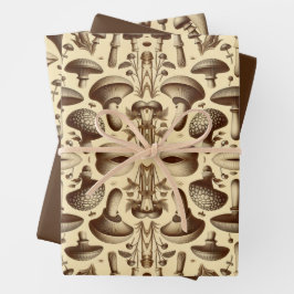 Monochromatische Pilze Geschenkpapier Set
