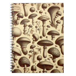 Monochromatische Pilze Notizblock