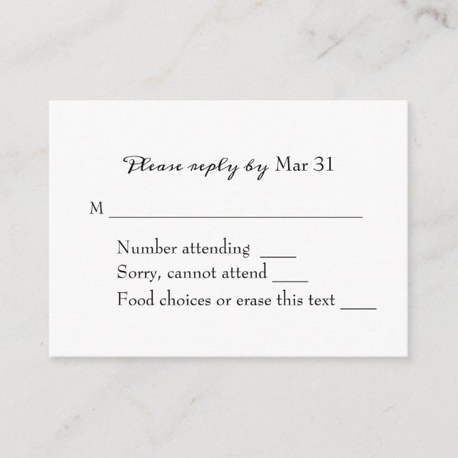 Monochromatische Treetops Antwort-UAWG Begleitkarte (Vorderseite)