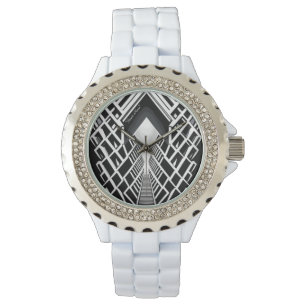 Monochromatische Treppe: Obelisk der Kontraste Armbanduhr